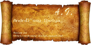 Andrássy Ibolya névjegykártya