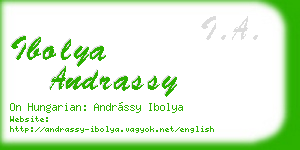 ibolya andrassy business card